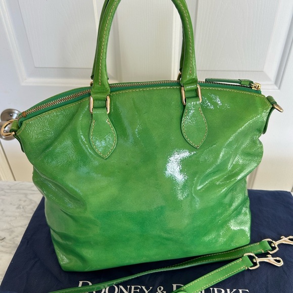 Dooney & Bourke Apple Green Patent Leather Women's Satchel Bag - Picture 2 of 12